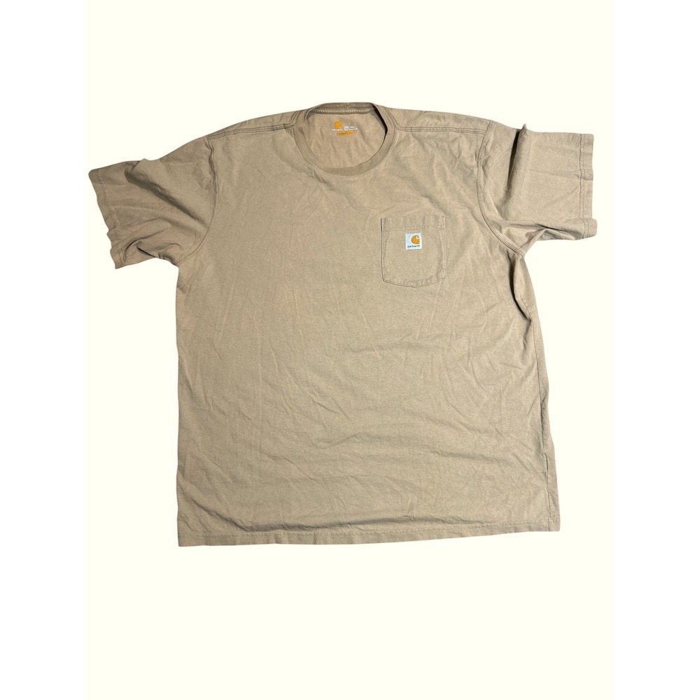 Carhartt Mens 2XL Tall Tan Original Fit Short Sleeve Pocket‎ T Shirt